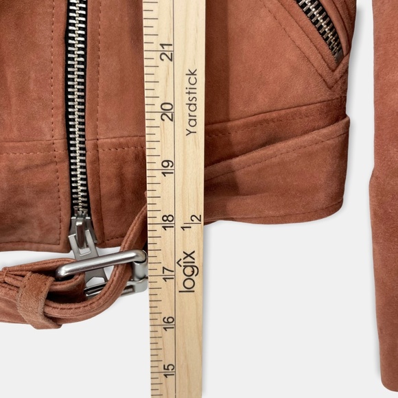 ALLSAINTS‎ Cole Rose Pink Suede Leather Biker Jacket - Picture 9 of 9